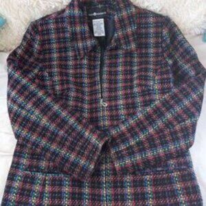 Sag Harbor Jacket Blazer Coat Rainbow Tweed Size 10P